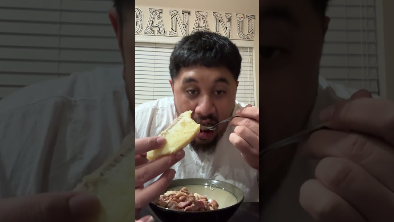 Ham and beans with breadfruit (ULU)!!! 