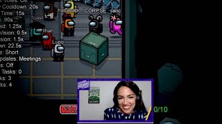 AOC Plays Among Us - AOC is DISTRACTED by CORPSE Voice