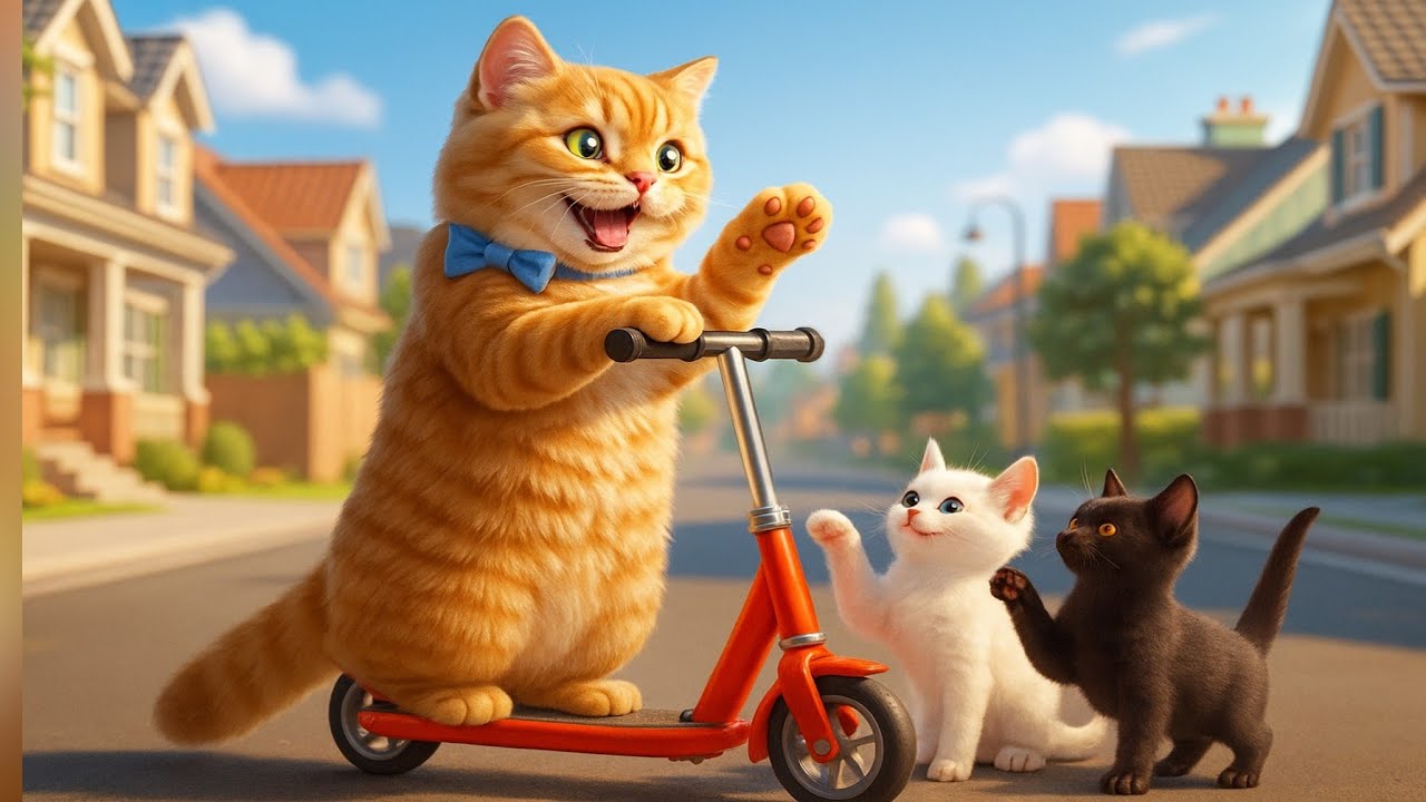 Mama Cat's School Adventure: Teaching and Riding a Scooter! 🏫🛵 | A Fun Story