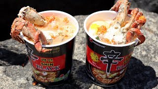 Delicious Crab Ramen Noodles with Soft Boiled Egg | Catch and Cook on the Jetty screenshot 1