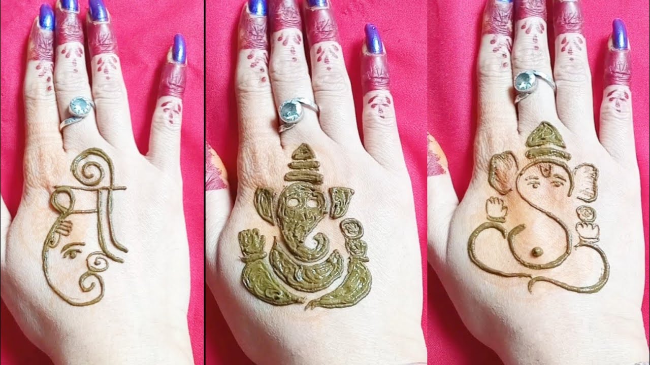 Ganpati Bappa Mehndi Design for Hands | Wedding & Festival Special | simple mehndi design tricks