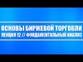 Основы биржевой торговли // Лекция 12. Как рассчитывать фундаментальный анализ и его основы.