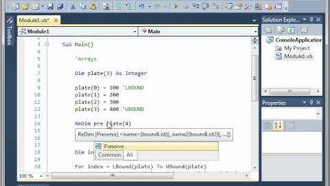 Visual Basic 13 - Resize Arrays