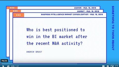 Andrew Brust asks,  "Who is best positioned to win in the BI market after the recent M&A activity?"