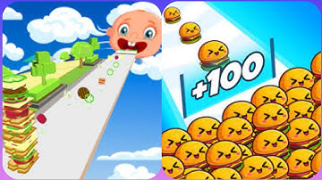 Sandwich run 3d Vs Food Run 3d💙⚽🔺🔴🔺⚽💙New Levels Big New Update Max Walkthrough Android iOS Gameplay