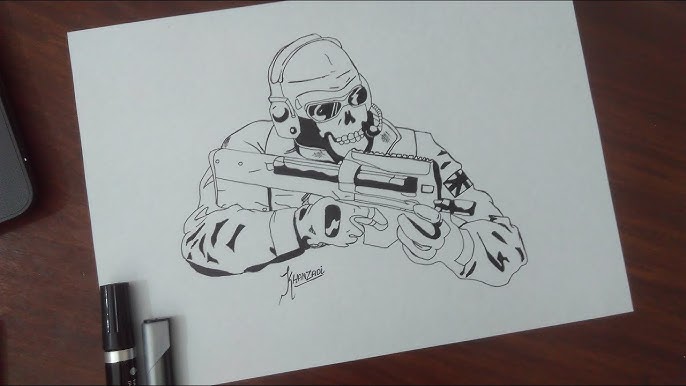 Desenhando Ghost  Call of Duty Warzone 