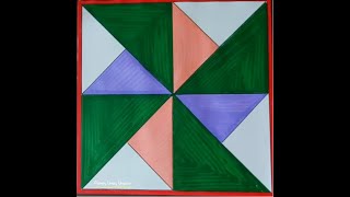 How to Make a Barn Quilt Pattern |  Easy Barn Quilt for Beginners | Geometrical Design #103