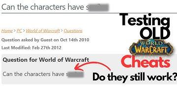 I Tested Old World Of Warcraft CHEATS