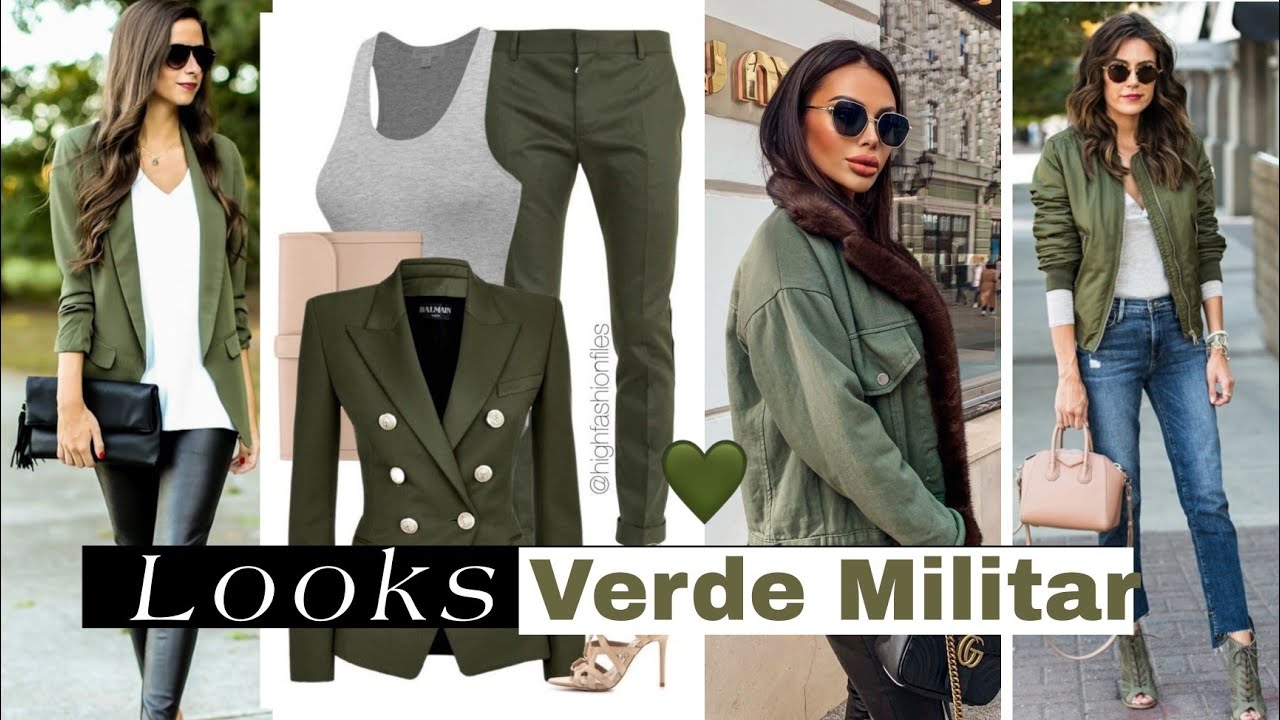 hacha Regreso Lobo con piel de cordero MODA MUJER COMO COMBINAR EL VERDE MILITAR OUTFITS DE MODA EN VERDE OLIVA  LOOKS 2022 COMBINACIONES - YouTube