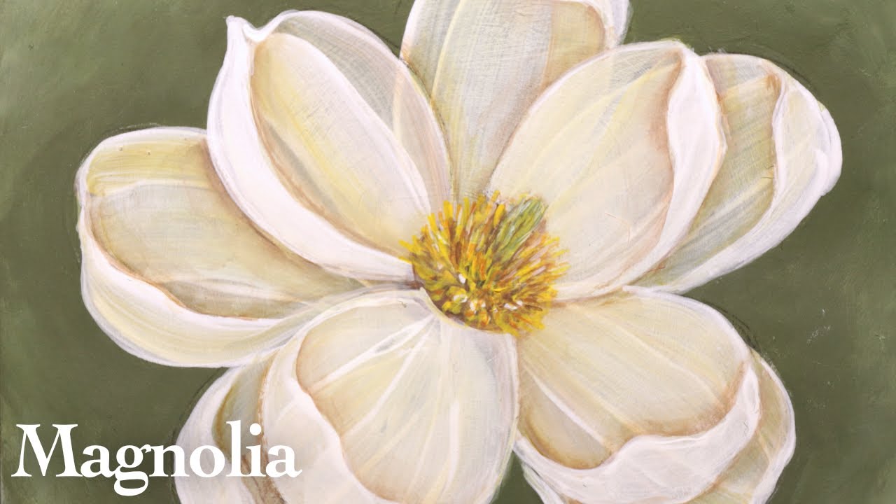 How to paint a  white magnolia flower
