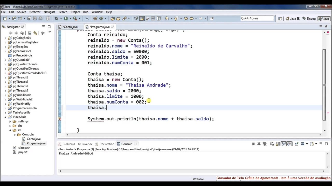 Aula 01 JAVA - Classes, Objetos e Métodos (Bacharelando em S.I ...