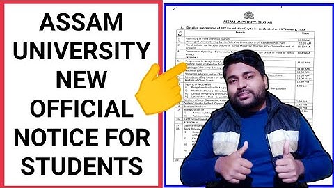 Official notice for students | Assam University 30th Foundation Day 2023 | Pranoy Roy