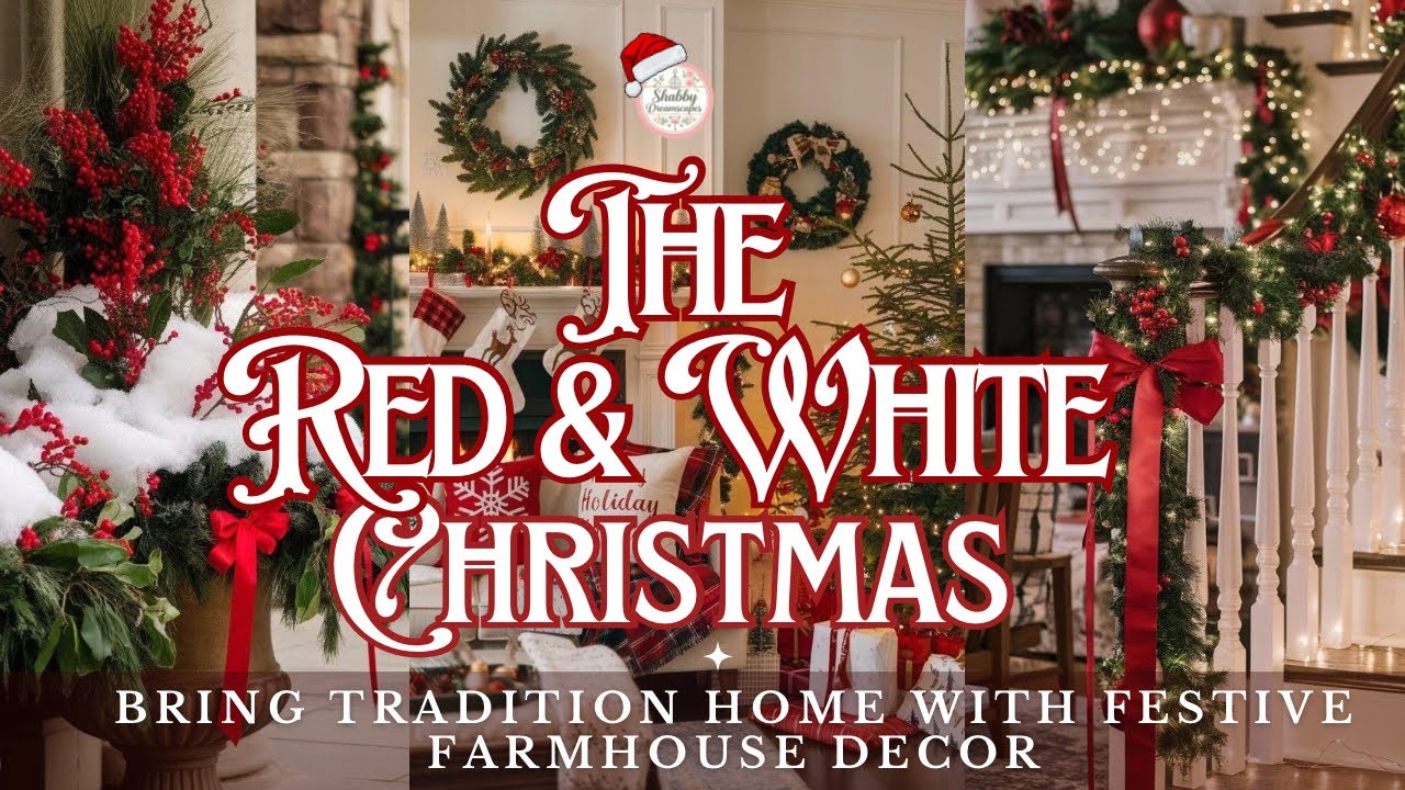 Farmhouse Red & White Christmas Decor | Farmhouse Christmas