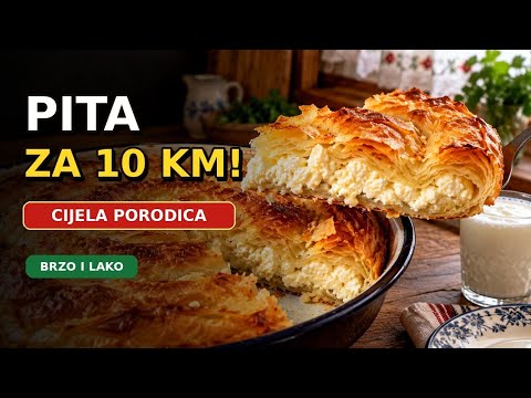 RUČAK ZA 10 KM! Domaća pita sa sirom – hrskava izvana, sočna iznutra.
