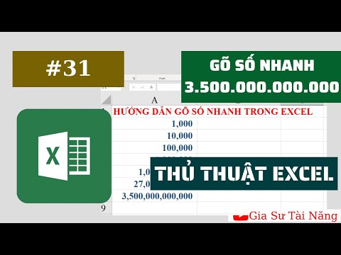 Thủ thuật Excel – Gõ số nhanh trong excel