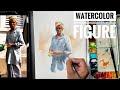 How to color human figure with watercolor  easy watercolor drawing 