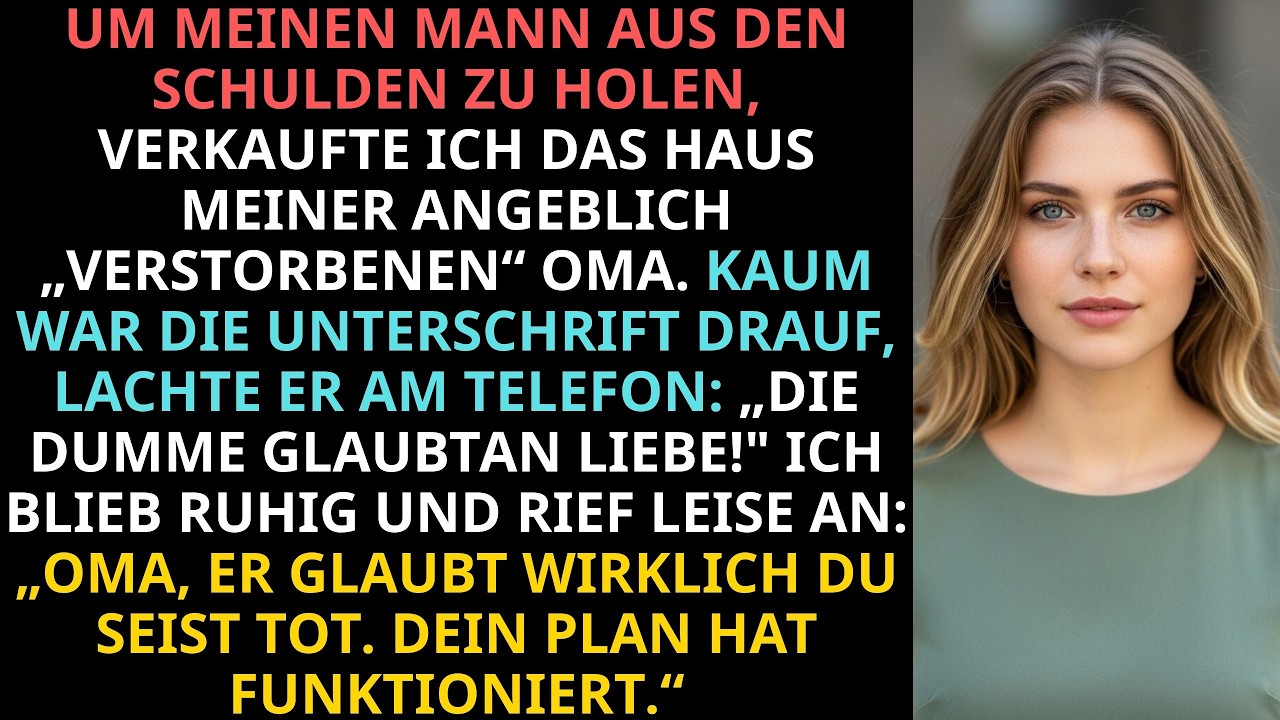 Ich verkaufte das Haus meiner toten Großmutter, um meinen Mann vor den Schulden zu retten. Ich weinte noch am Notartisch, als ich unterschrieb. Fünf Minuten später hörte ich ihn telefonieren: „Die...
