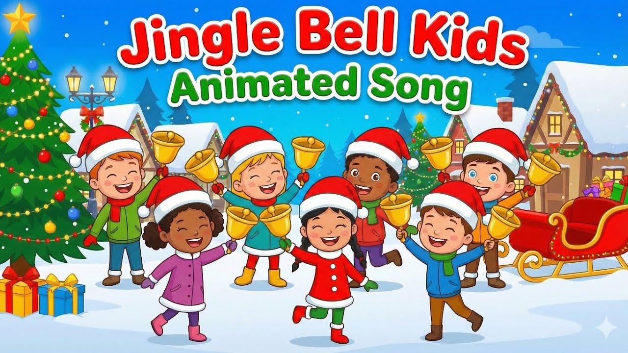 Jingle Bells For Kids 🎅| Kids Christmas Song 🎶 | Fun Animated Holiday ...