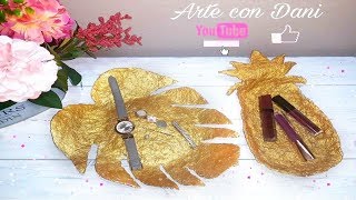 Hoja decorativa hecha con masa de cartón de huevo|Arte con Dani💛