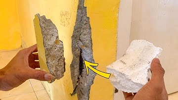 YOU WILL BE AMAZED BY THIS! This Man Trying To Fix A Collapsed Wall Using Styrofoam