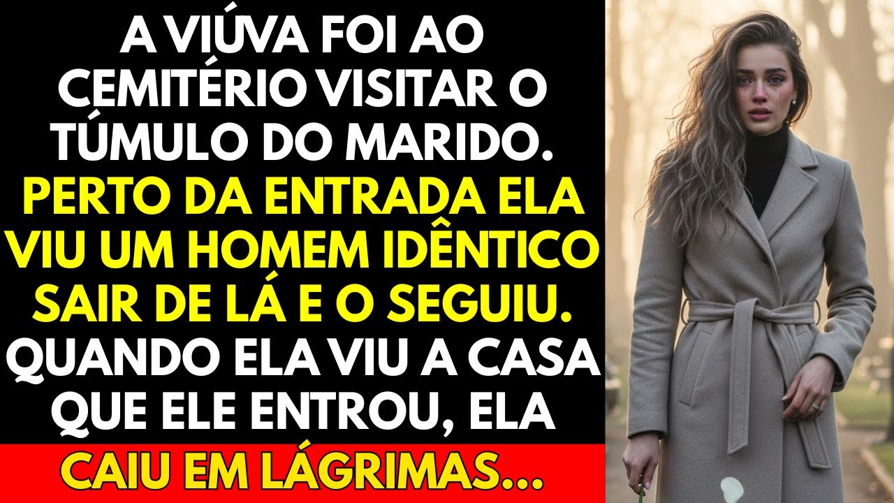 A viúva foi ao cemitério visitar o túmulo do marido. Perto da entrada ela viu um homem idêntico...