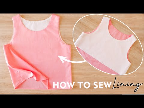 How To Sew Lining On A Sleeveless Top Dress Step By Step For Beginners |  Lining Sewing Technique