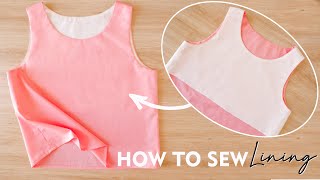 How To Sew Lining On A Sleeveless Top Dress Step By Step For Beginners | Lining Sewing Technique