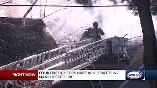 Four firefighters injured in Manchester blaze