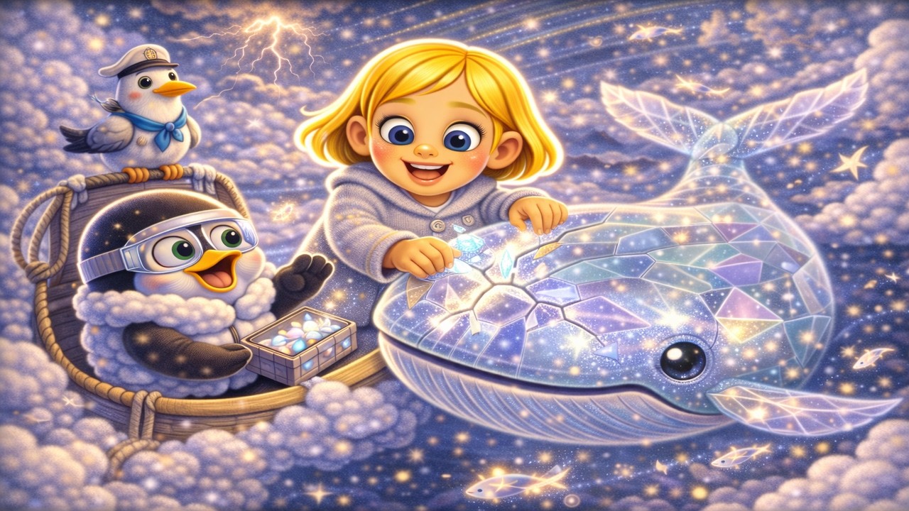 Emma and Chilly Heal the Crystal Whale of the Sky Sea 🐋💎☁️