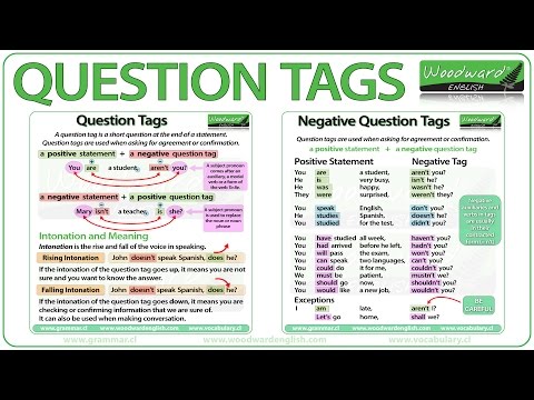 अंग्रेजी में प्रश्न टैग - व्याकरण का पाठ