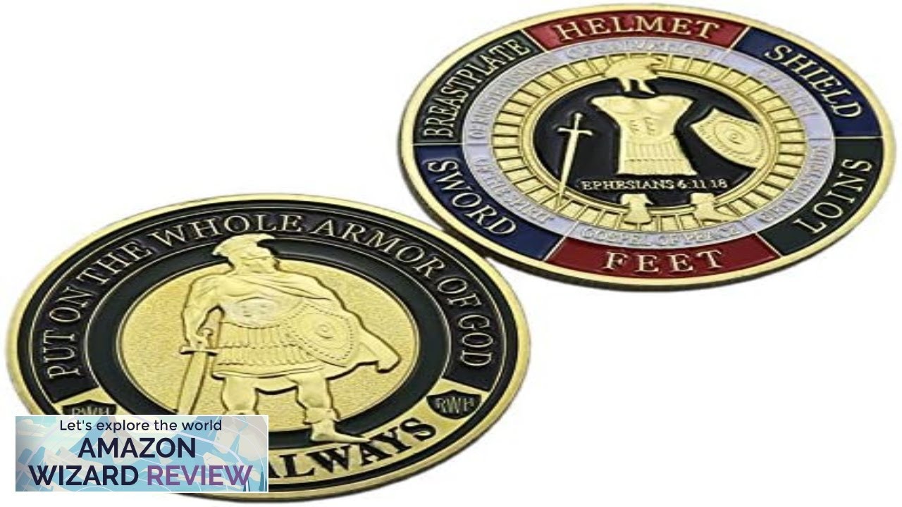 2 Pieces Put On The Whole Armor of God Challenge Coins (Ephesians Review