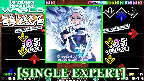 【DDR WORLD】 Blizzard of Arrows / BEMANI Sound Team "KE!JU" [SINGLE EXPERT] 譜面確認+Clap