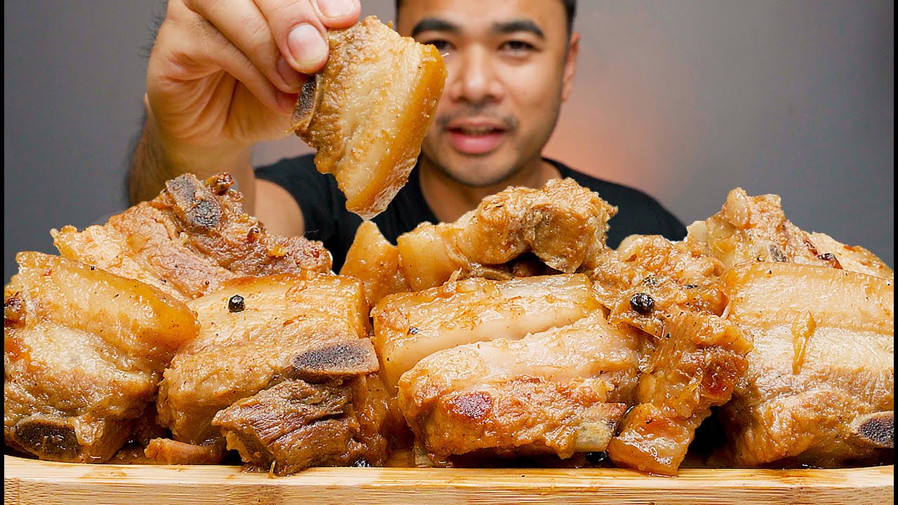 ADOBO SA ASIN | SALTED PORK BELLY | MUKBANG ASMR | ALFIE EATS
