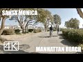 Cycling from Santa Monica to Manhattan Beach | Venice Beach | Bike Path | 4K
