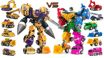 Transformers Yellow KO Devastator VS 6 Color KO Devastator Vehicle Combine Car Robot Toys