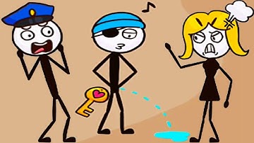 Stickman Thief - Funny Stickman Brain Puzzle Game - All Levels 1-40 Android Gameplay Walkthrough HD