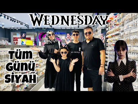 TÜM GÜNÜ TÜM AİLEM WEDNESDAY OLDUK !! HER ŞEY SİYAH OLSUN !!