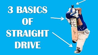 Cricket batting basics | 3 basics of straight drive | cricket coaching for kids | straight drive