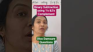 DLCO How to pass || Binary Subtraction using 1's &2's Complement || #shorts ||
