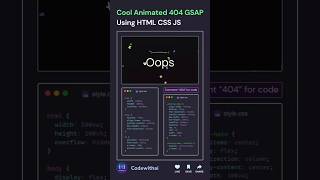 Comment ‘404’ for the Code ! The Most Interactive Error Page 🌌✨#shorts #coding #tech #ai #animation