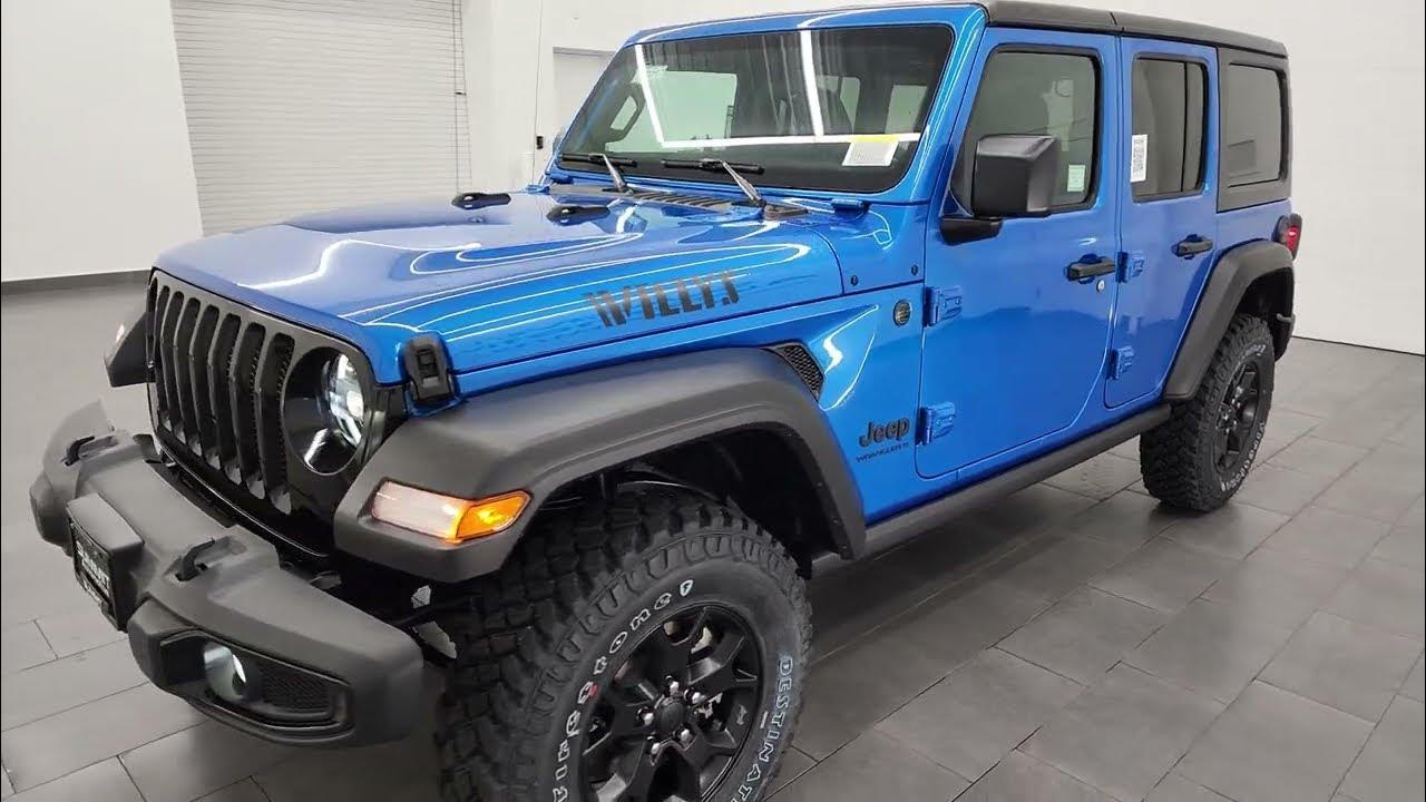 BRAND NEW 2023 JEEP WRANGLER 4DOOR SPORT WILLYS HYDRO BLUE PEARLCOAT 4K  WALKAROUND 23J17 SOLD! - YouTube