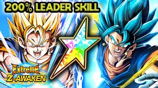 100% EZA STR LR SUPER VEGITO +  AGL LR VEGITO BLUE ROTATION! Dragon Ball Z Dokkan Battle