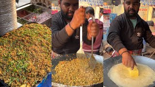 Bulk making of 30 Eggs Tawa Bhurji in Delhi | Biggest Tawa Bhurji of Delhi