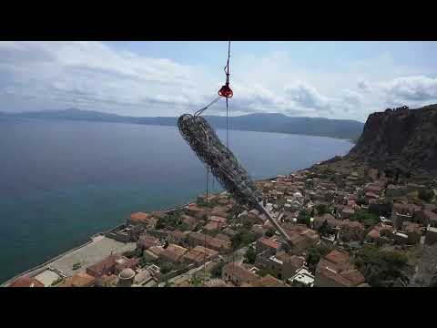 Στερέωση βραχωδών πρανών στο Κάστρο Μονεμβασιάς