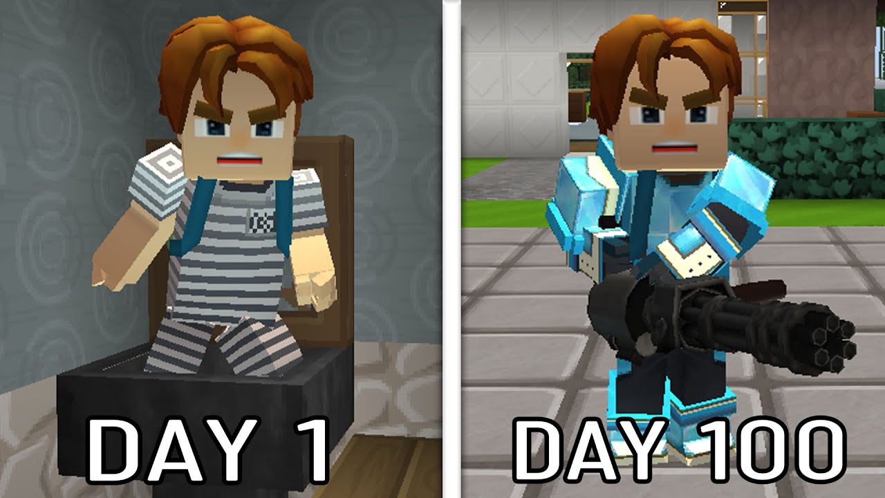 I spent 100 DAYS in Blockman Go JailBreak
