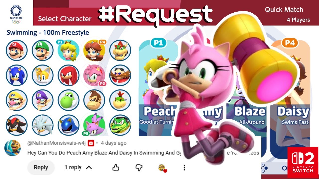 MARIO AND SONIC AT TOKYO 2020 | Gameplay (4 Players) | Peach VS Amy VS Blaze VS Daisy