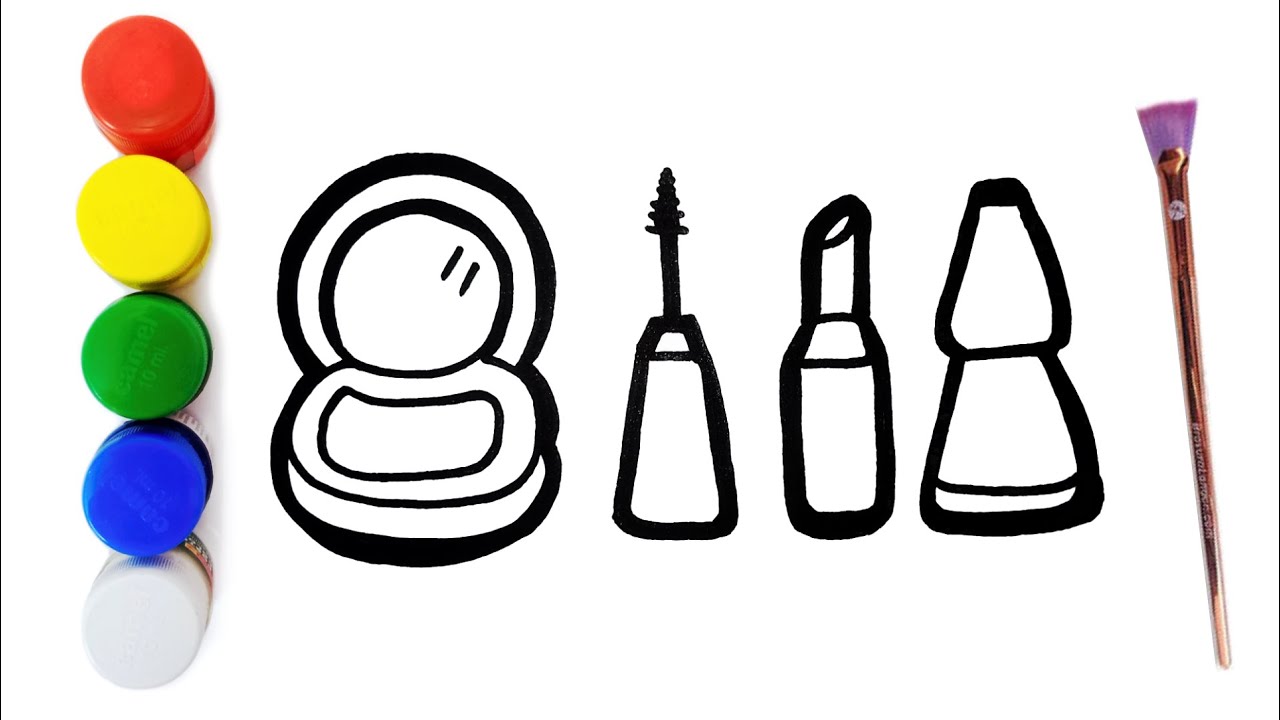 Easy Makeup kit Drawing💄How To Draw And Paint Makeup Set For Kids And Toddler makeupsetdrawing