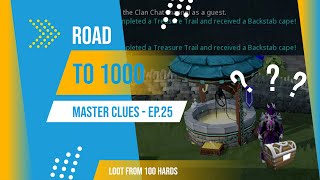 Almost Back to Back Backstab Capes? | Loot From 100 Hard Clues | Road to 1000 Master Clues Ep.25