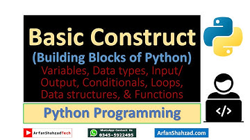 Python Fundamental constructs: Variables Data Types Input Output  Conditionals Loops