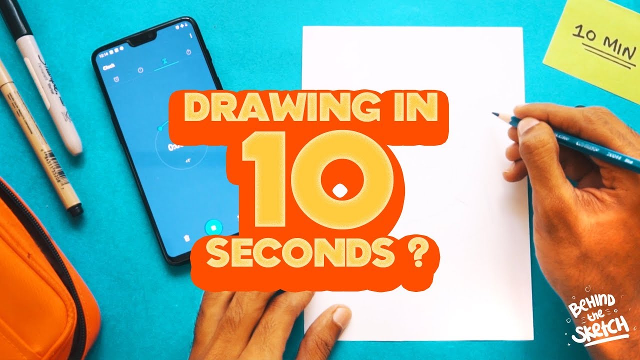 Speed Drawing Challenge For Pro Illustrators To Sketch In 10 Mins, 1 Min,  And 10 Secs